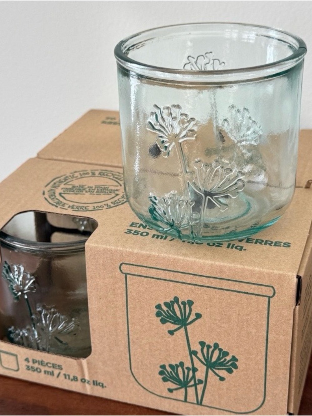 San Miguel Recycled glasses. 4 count
